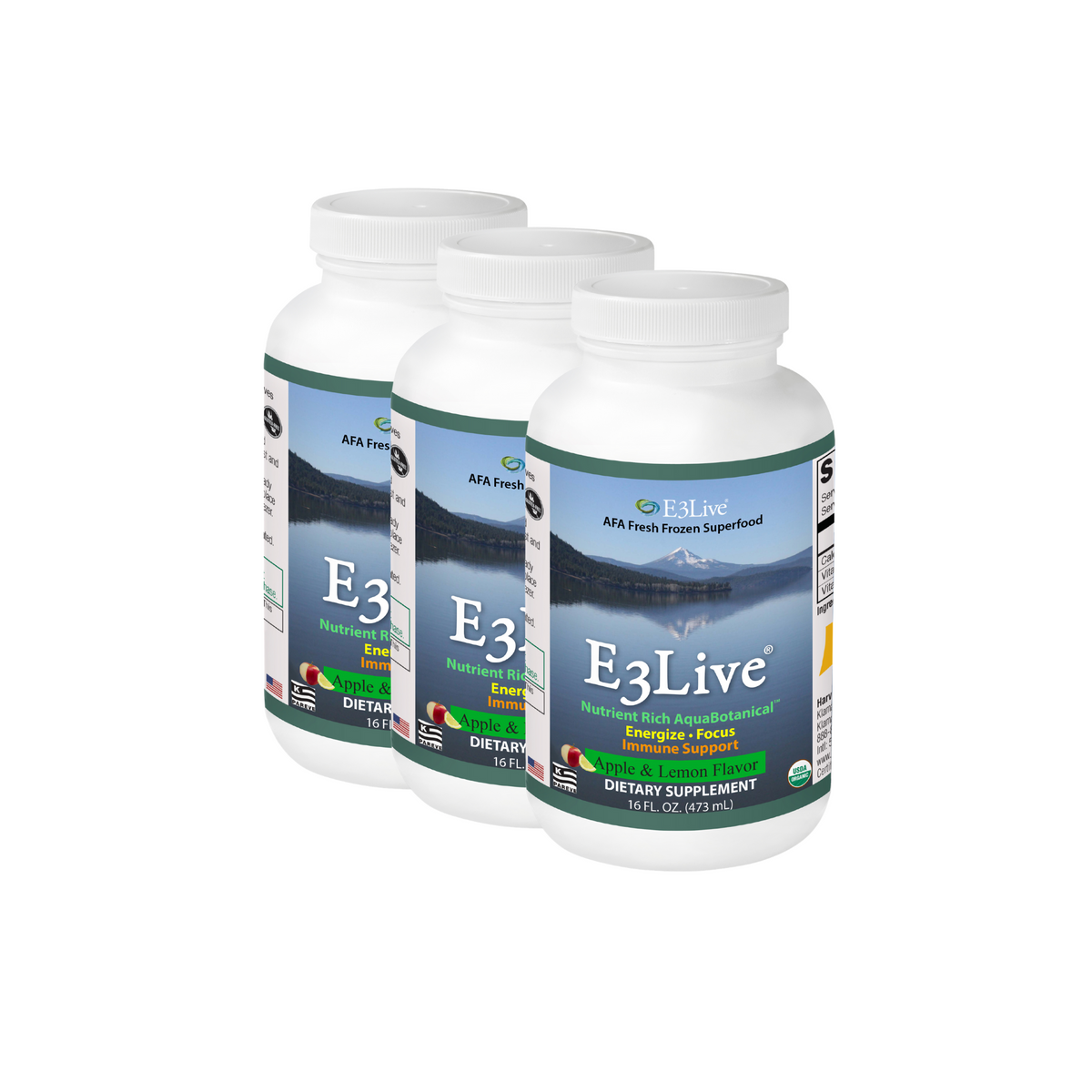 E3Live® Flavored (Apple/Lemon) 16oz/473ml