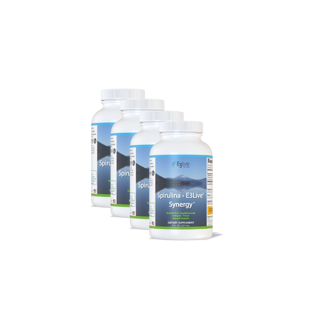 Spirulina + E3Live Synergy 8oz - 4, 6, and 12 Packs