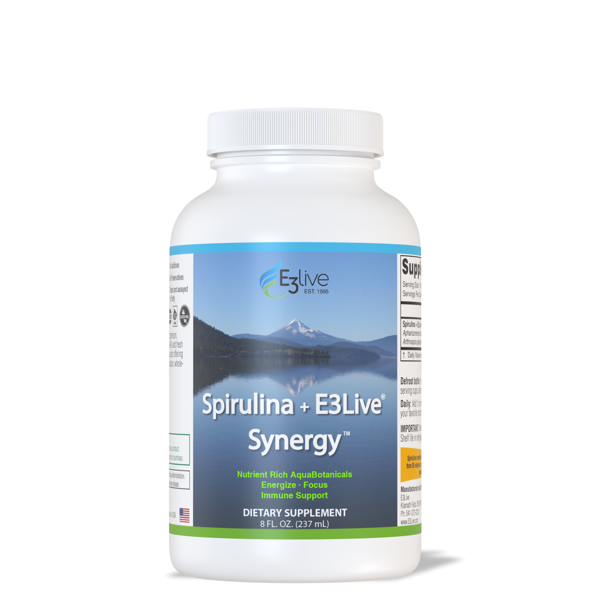 Spirulina + E3Live Synergy 8oz/237ml Pack