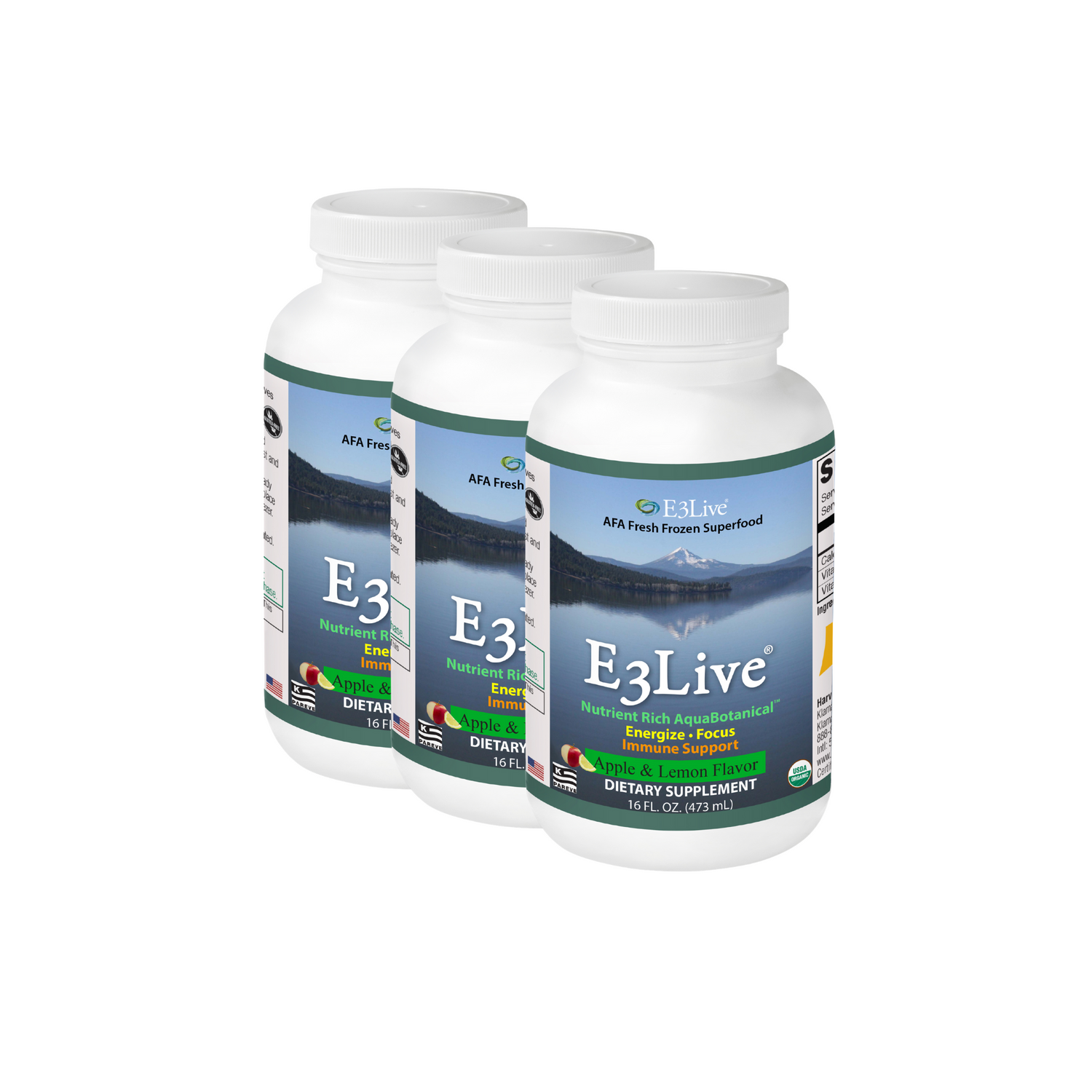 E3Live® Flavored (Apple/Lemon) 16oz/473ml Pack