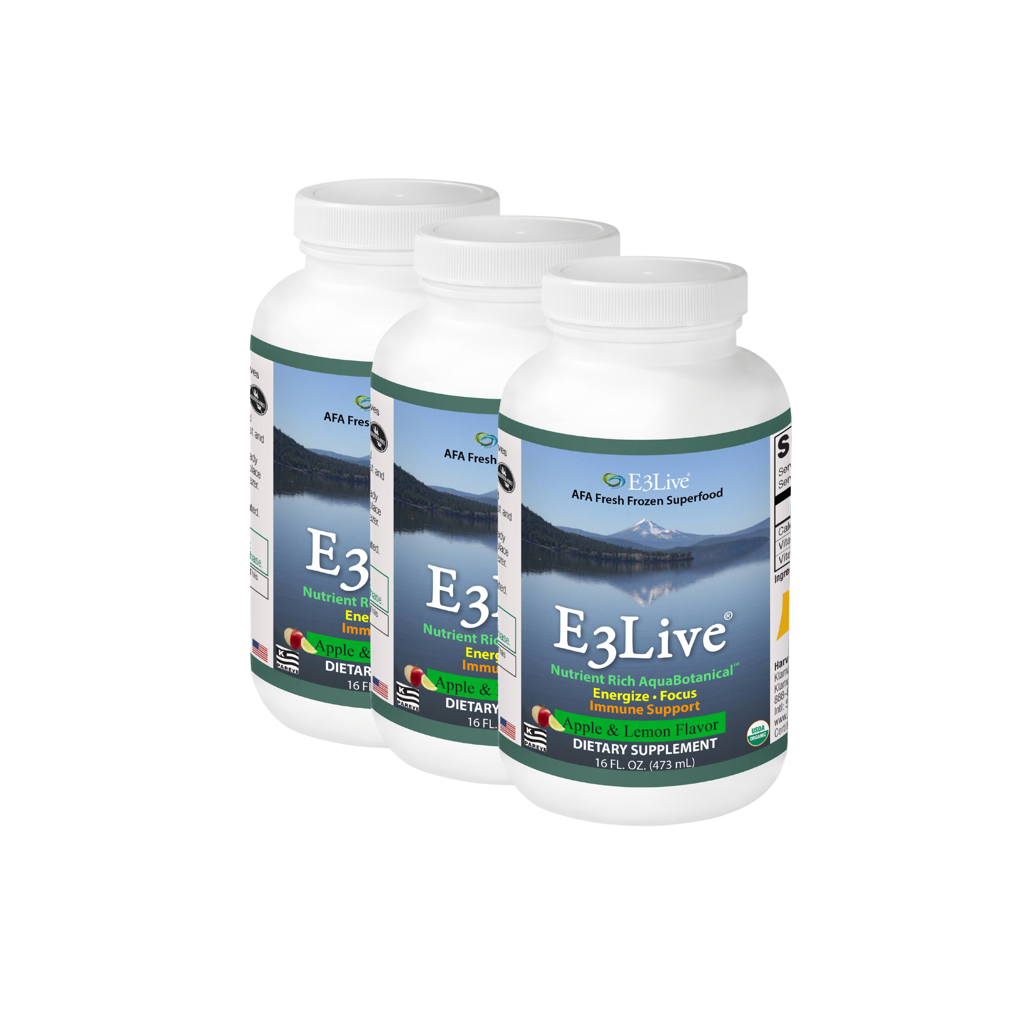 E3Live® Flavored (Apple/Lemon) 16oz/473ml