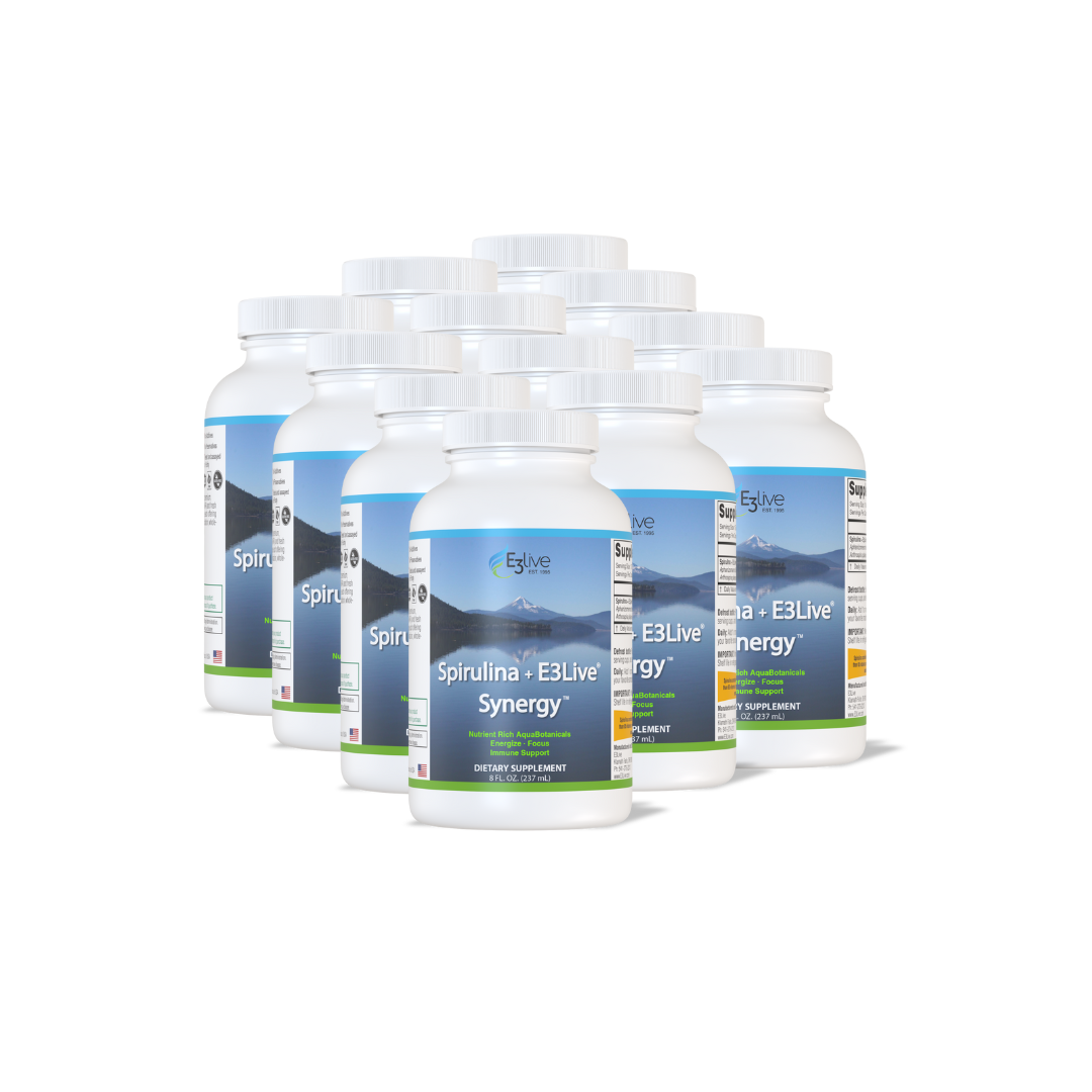Spirulina + E3Live Synergy 8oz - 4, 6, and 12 Packs